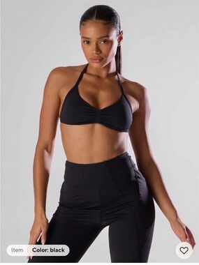 Musera Black Seamless Halter Bralette size small
